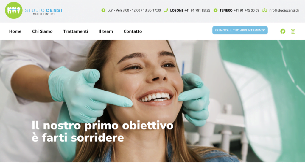 web design dental office locarno