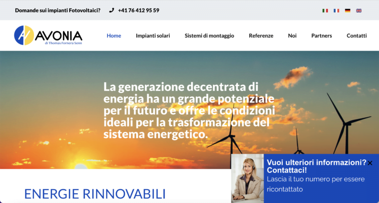 Avonia Pannelli Solari Sito Web Aziendale