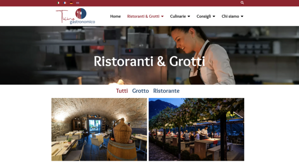 gastronomisches tessin webdesign