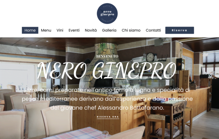 Website Restaurant Nero Ginepro