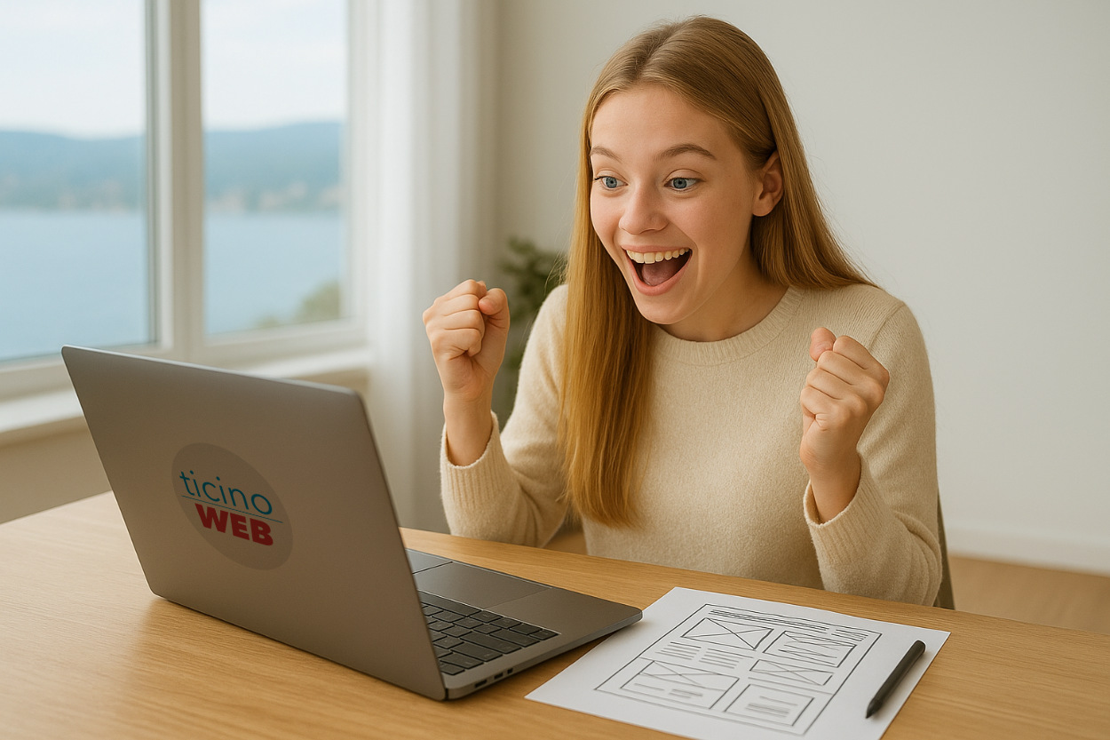 Mädchen, das eine Website ansieht
