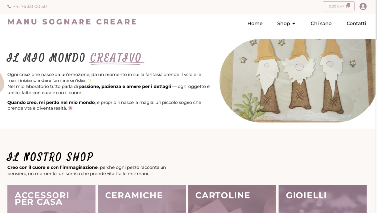 Website manu sognare creare