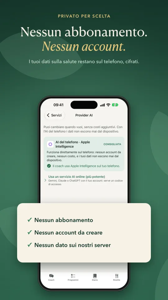 App AlbA Health Coach: dati cifrati sul telefono, nessun account e nessun server