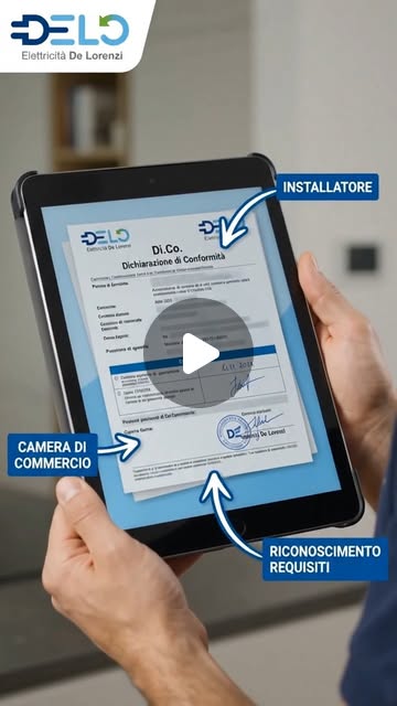 Reel Instagram DELO sui documenti per la sicurezza dell’impianto elettrico