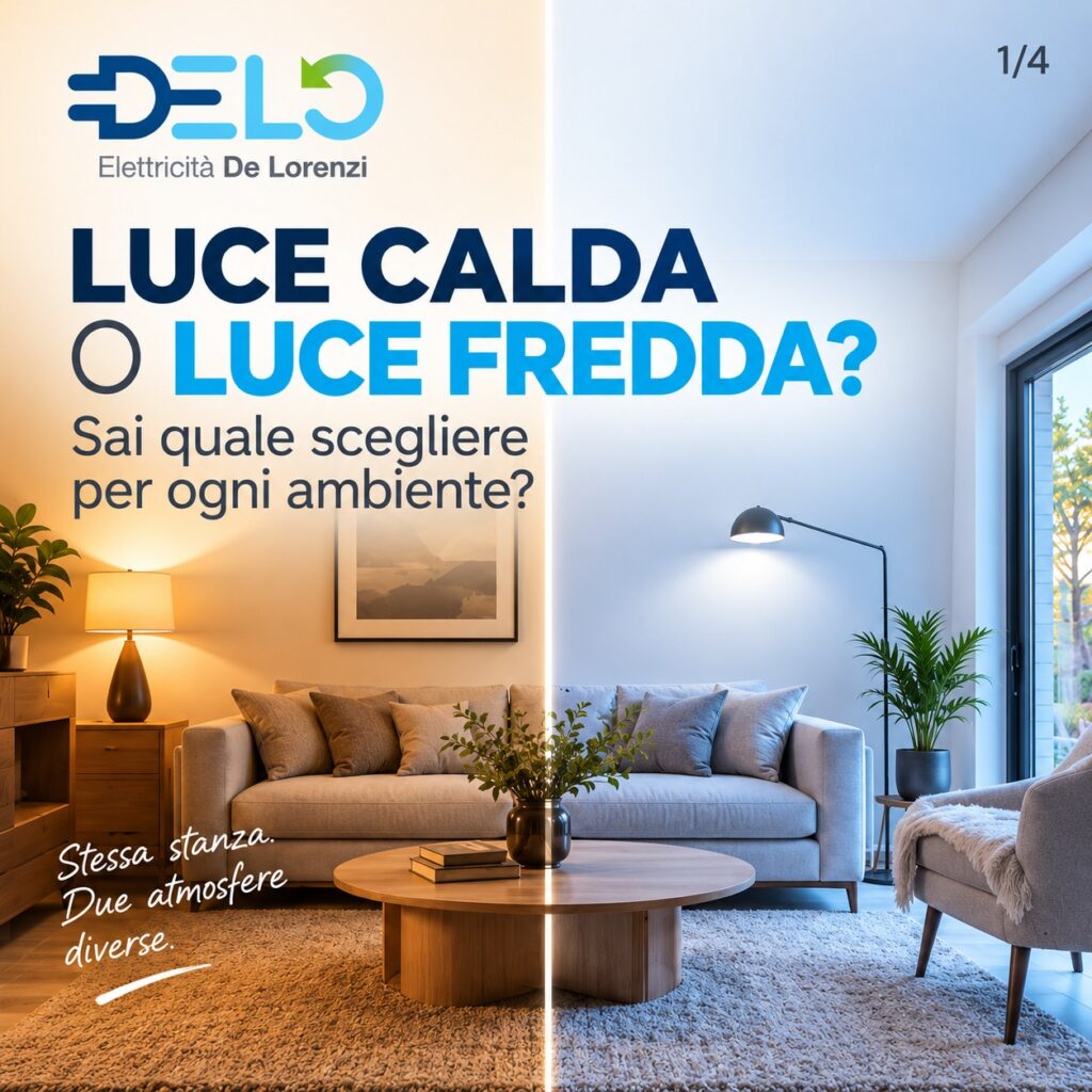 Post Instagram DELO: luce calda o luce fredda, quale scegliere