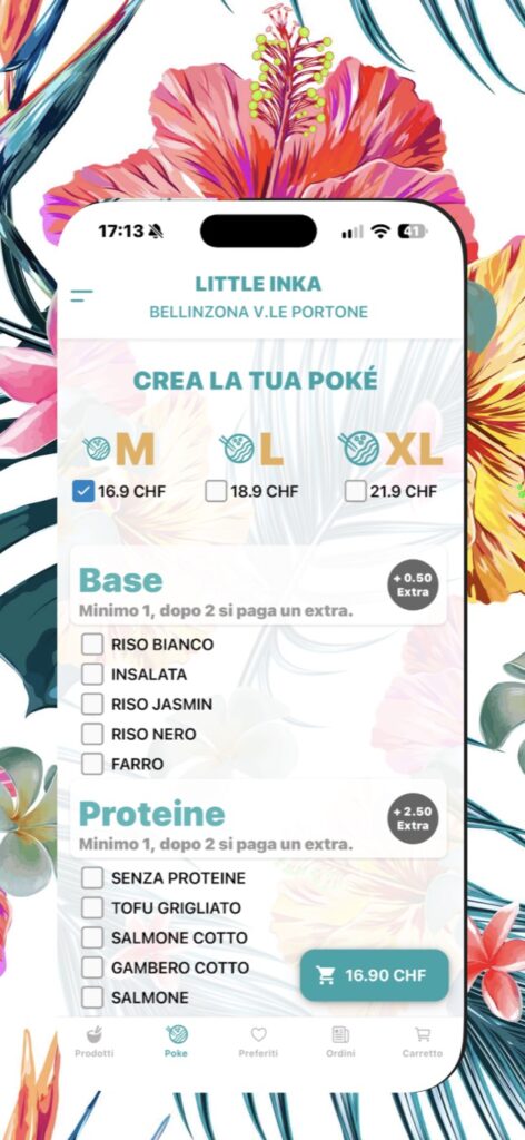 App Little Inka: crea la tua poké scegliendo formato, base e proteine