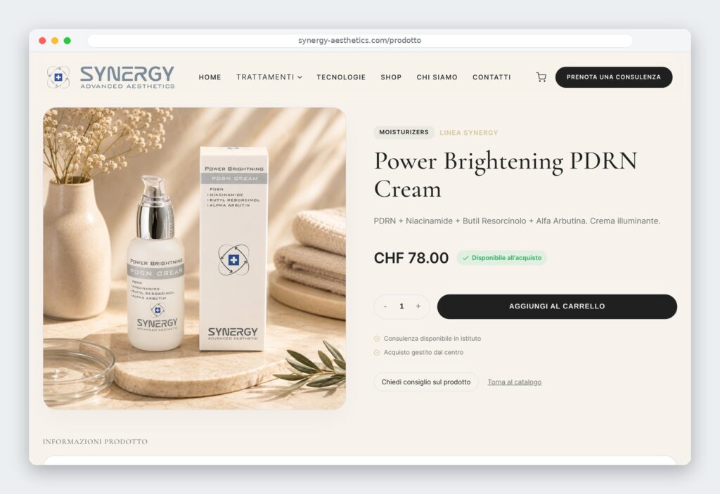 Scheda prodotto dello shop Synergy Advanced Aesthetics