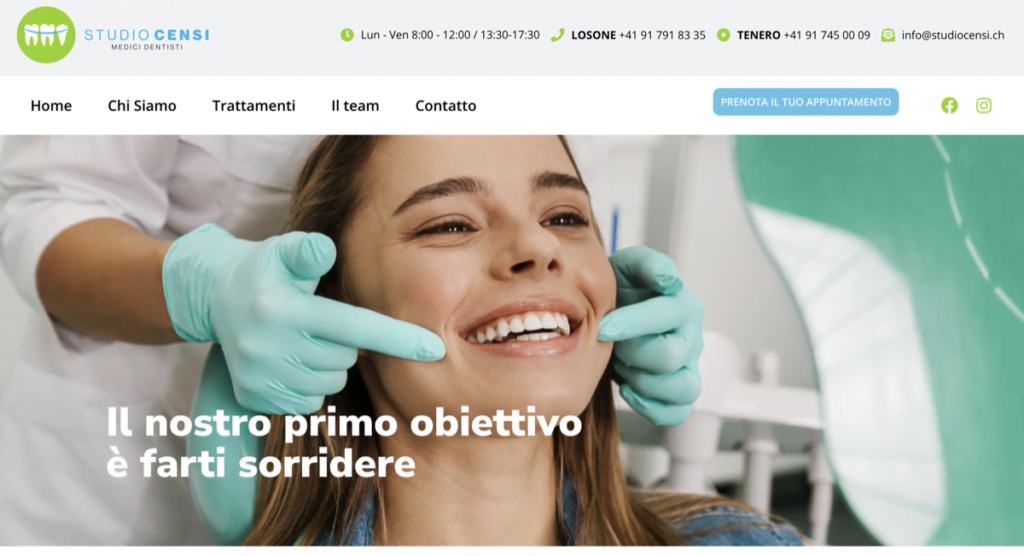 conception de sites web pour cabinets dentaires à Locarno