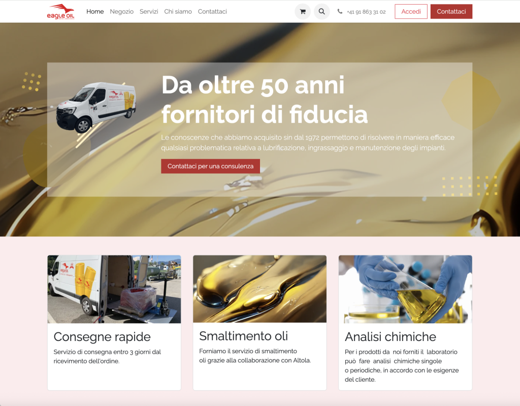 web design ecommerce con Odoo e software aziendale integrato
