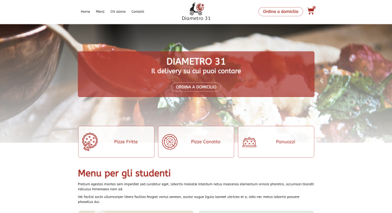 Sito web pizzeria Diametro 31
