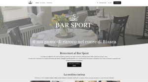 Homepage del sito Bar Sport Biasca, bar ristorante in Ticino, realizzato da ticinoWEB