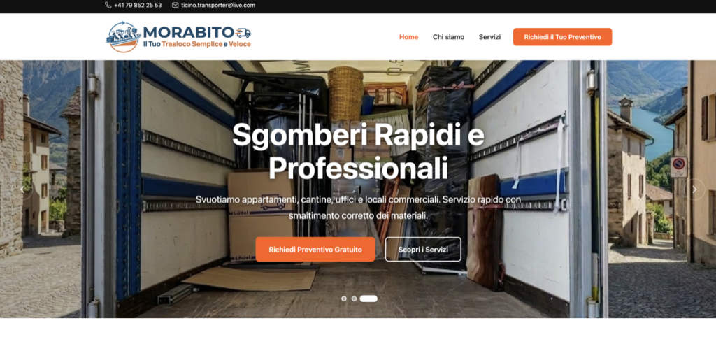 web design per ditta traslochi