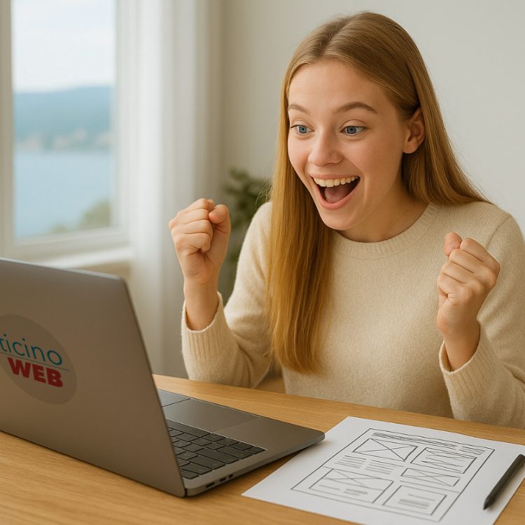 ragazza che guarda un sito web